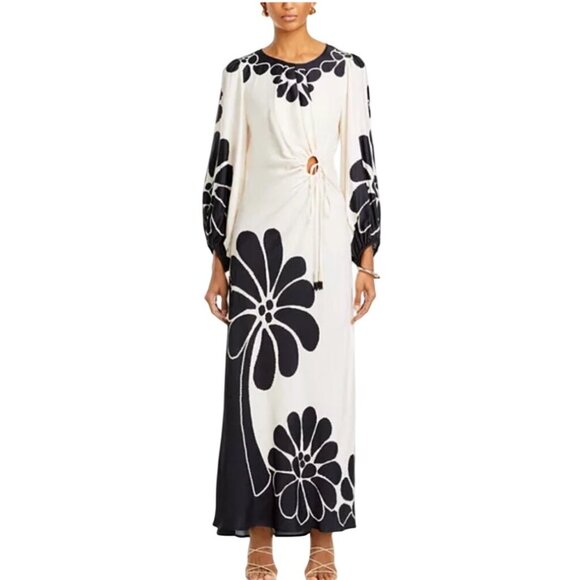 Farm Rio Palermo Floral Cut Out Maxi Dress – Bright Tropical Print (XXS) NWT - Picture 11 of 15